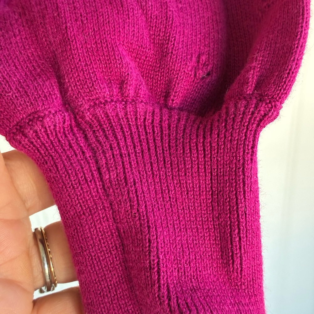 Tea Collection Fuchsia Button-Up Pointelle Sweater - Picture 6 of 11